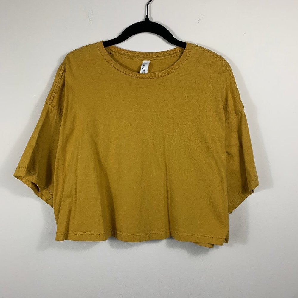 Yellow Bella Canvas SHort Sleeve Loose Fit Crop Top
